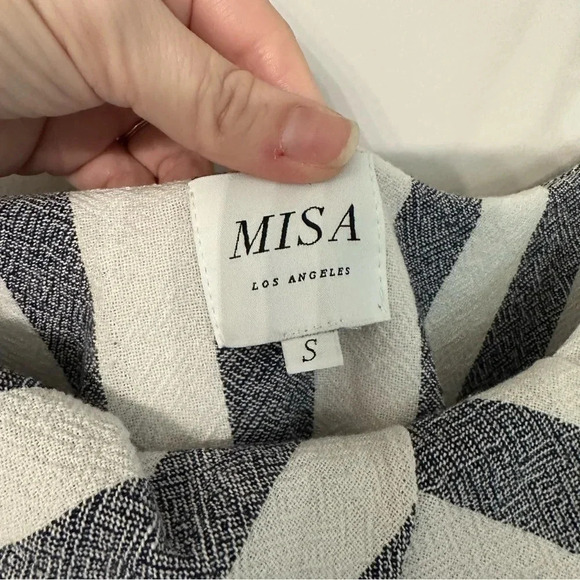 NWOT Misa Los Angeles Nicolette Cold Shoulder Striped Mini Dress Size Small - Picture 8 of 14